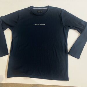 Public Rec Black Waffle-knit Thermal Crewneck Tee size 2XL